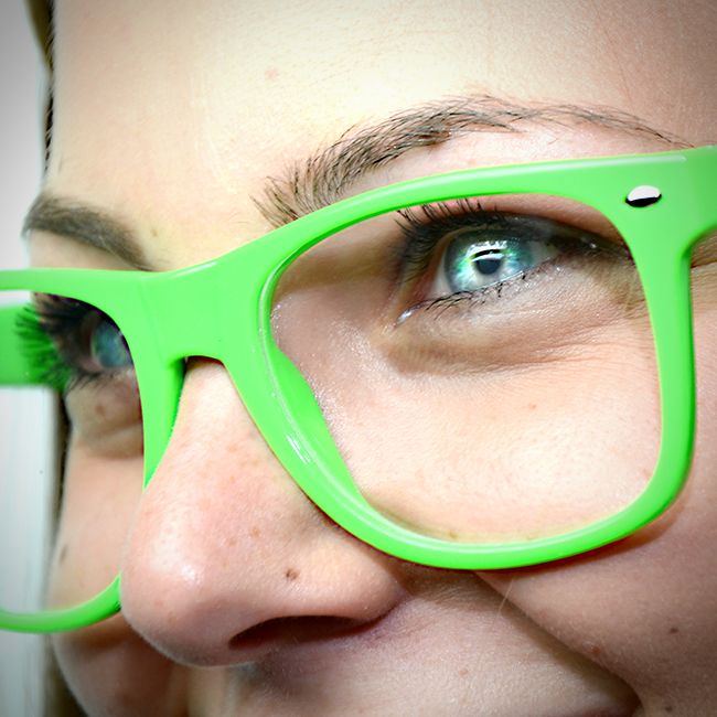 Set di occhiali fluo - verde e rosa